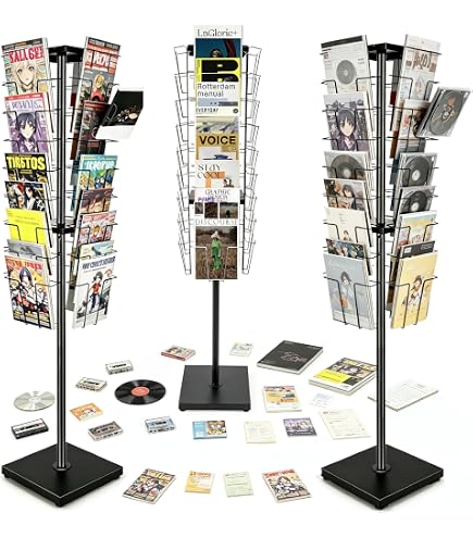 Amazon.com: TONGMO 36-Pocket Rotating Magazine Rack Stand, Floor