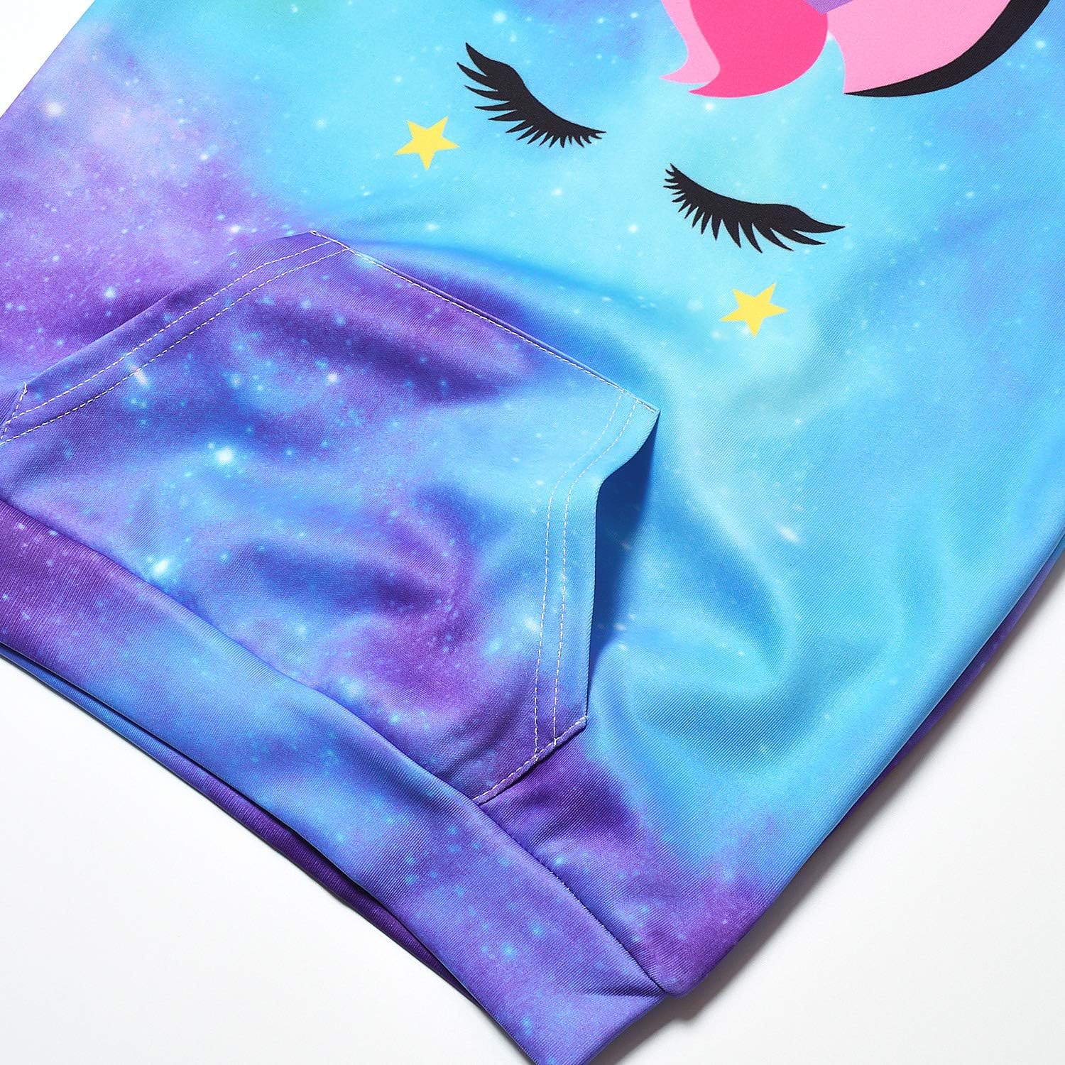 Kids Girls Unicorn Hoodie with Pockets Long Sleeve Pullover Sweatershirts: Clothing