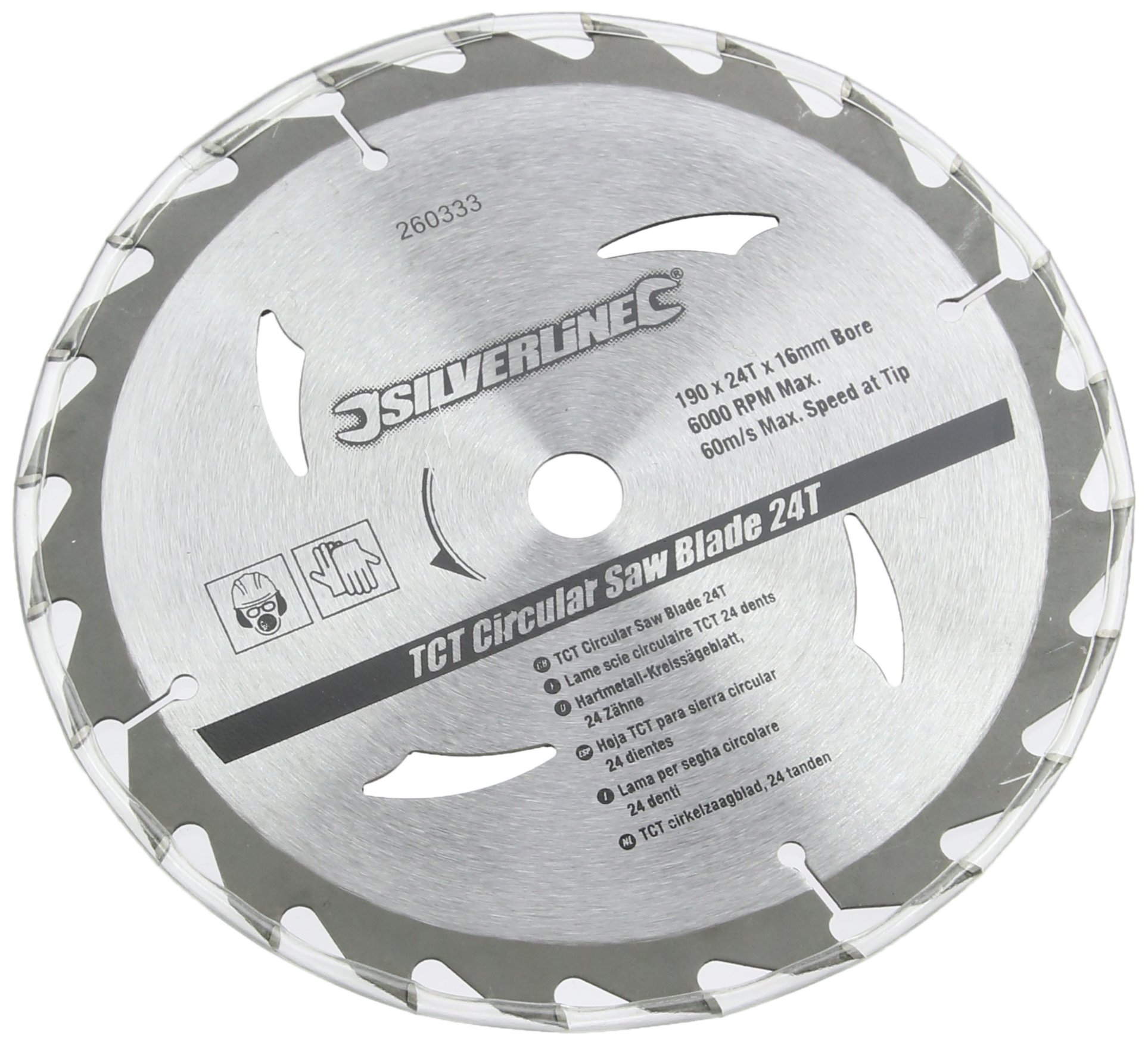 Silverline 260333 TCT Circular Saw Blades 20, 24, 40T 3pk 190 x 16 - No Ring