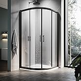 ELEGANT Neo-Round Corner Sliding Shower Enclosure 36.7" D x 36.7" W x 72" H, Double Sliding Shower Doors with 1/4 in. Clear G