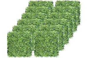 LADYROSIAN 12PCS 20" X 20" Artificial Boxwood Topiary Hedge Plant Grass Backdrop Wall UV Protection Indoor Outdoor Privacy Fence Home Decor Backyard Garden Decoration Greenery Walls