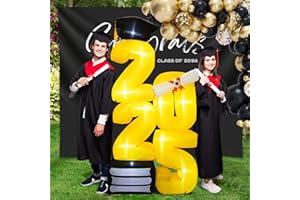 SEWRUNG 6.0 FT Inflatable Graduation Decorations Class of 2025 - Blow Up 2025 Light Up Marquee Numbers - Yard Sign for Congrats Graduation Party Decorations College High School Kindergarten Preschool