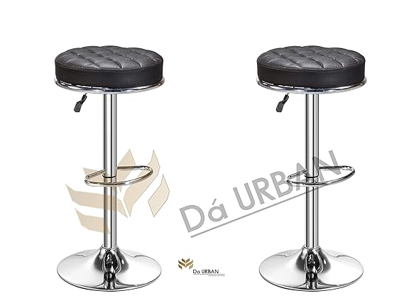 Da URBAN KATLI Height Adjustable Bar Stool Chair (Black) (Set of 2)