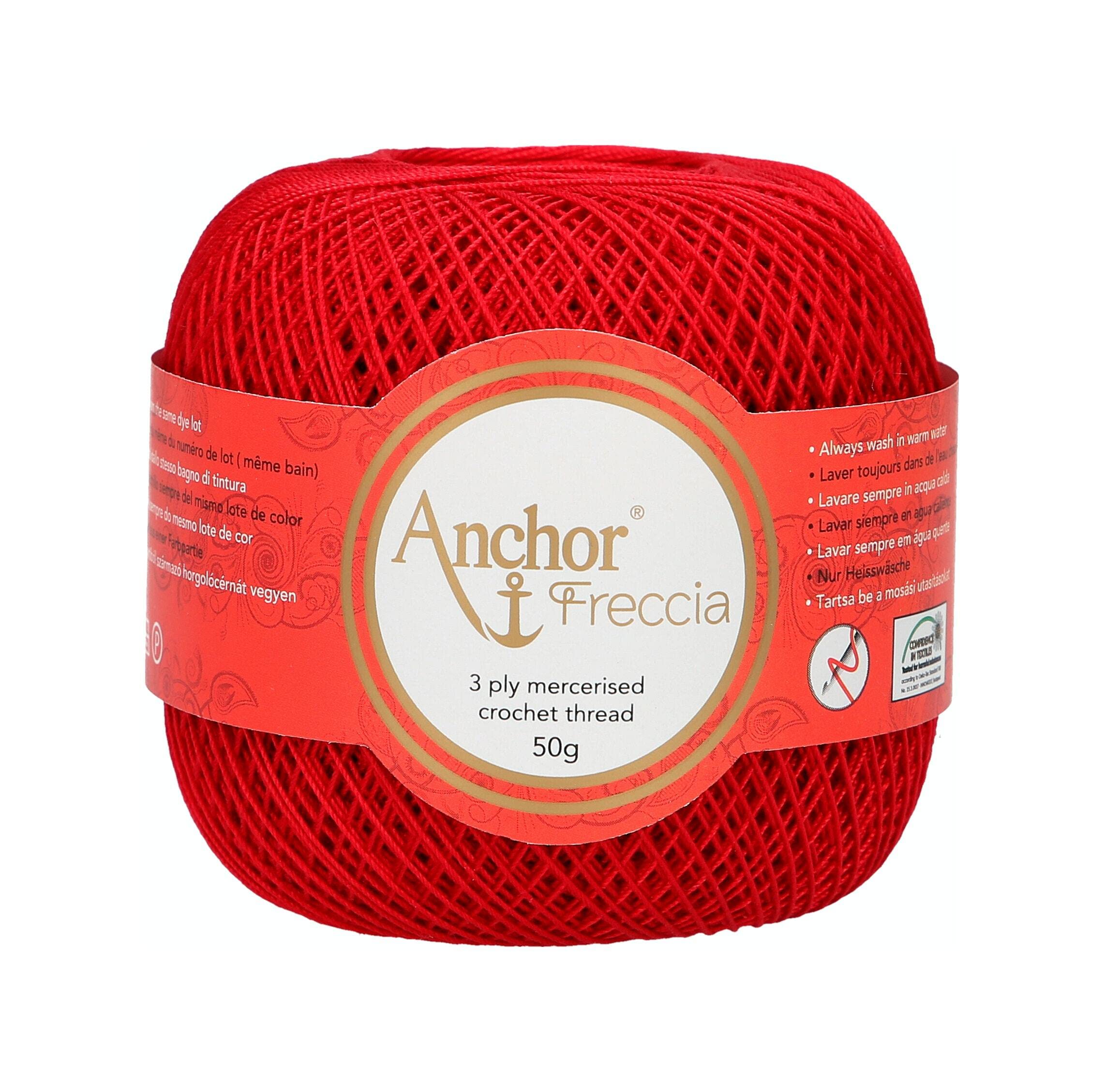 Anchor 4771016 00047 Yarn, Cotton, Red