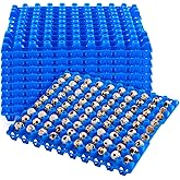 Teenyyou 10 Pcs 90 Egg Plastic Trays Quail Egg Flats Holder for Quail Pigeon Dove Bird Flat Carton (Blue)