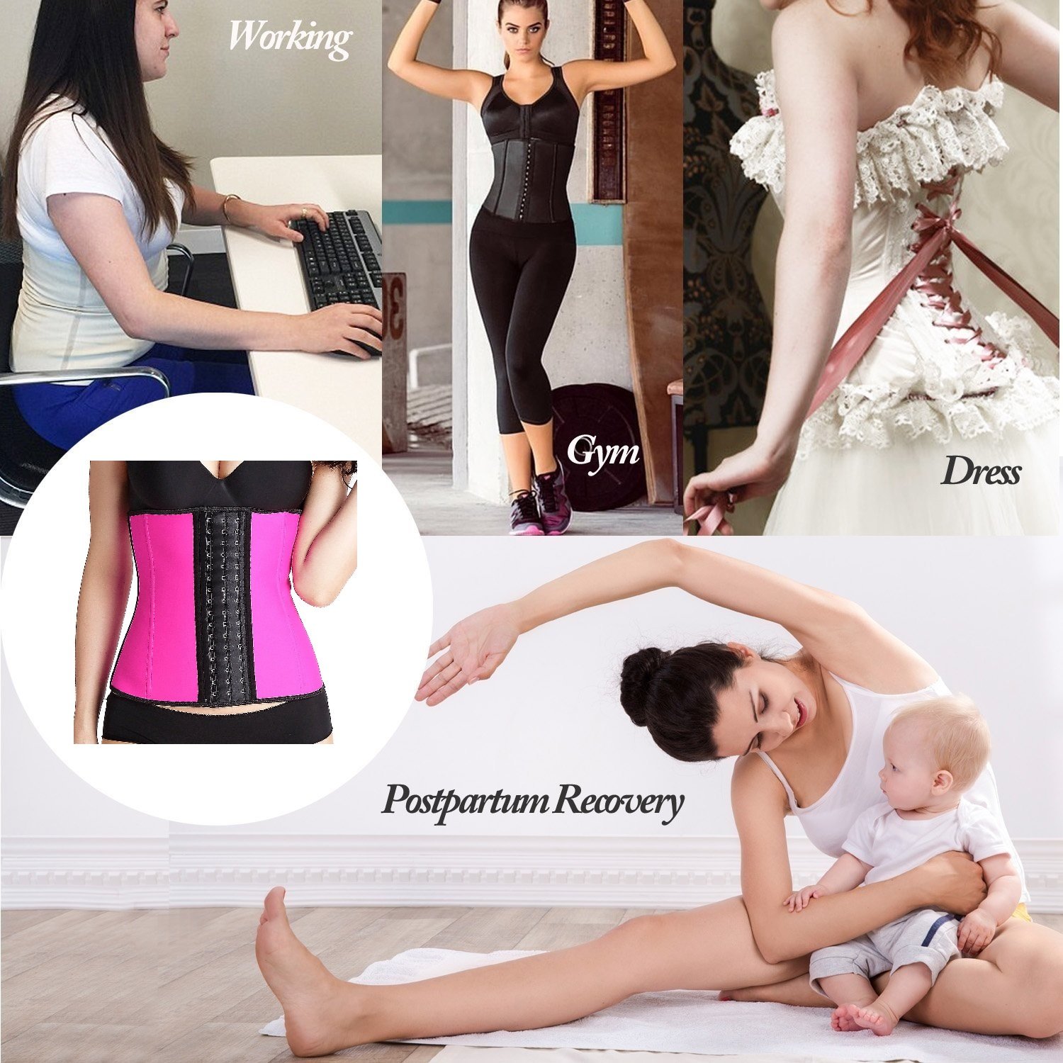 Women\'s Waist Slimming Latex Waist Trainer Corset Body Shapewear