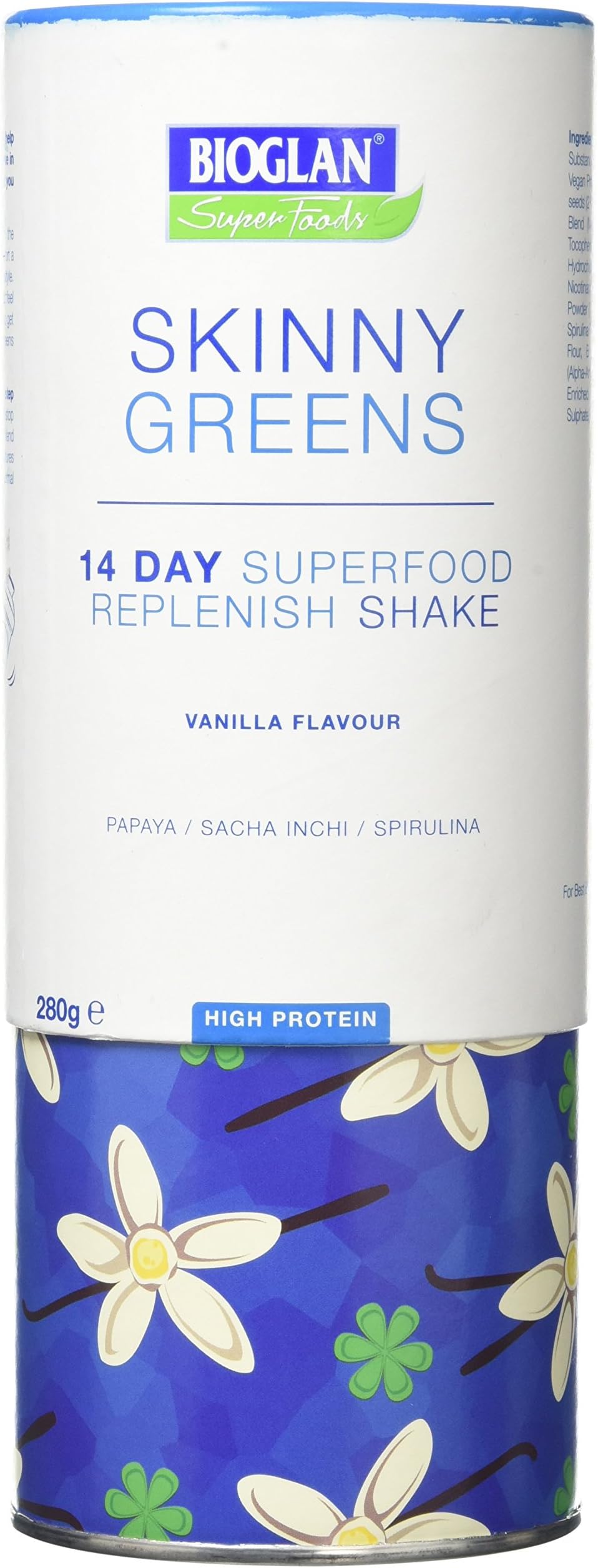 Skinny Greens Vanilla Flavour Superfood Replenish Shake for 14 Days