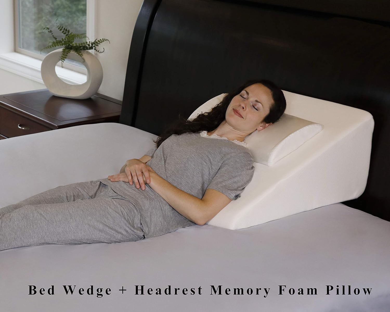 Intevision Foam Bed Wedge Pillow 25 X 24 X 12 Headrest Pillow