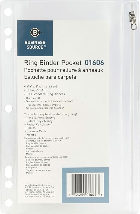 Business Source Punched Economy Binder Pocket Amazon Co Uk Office Products