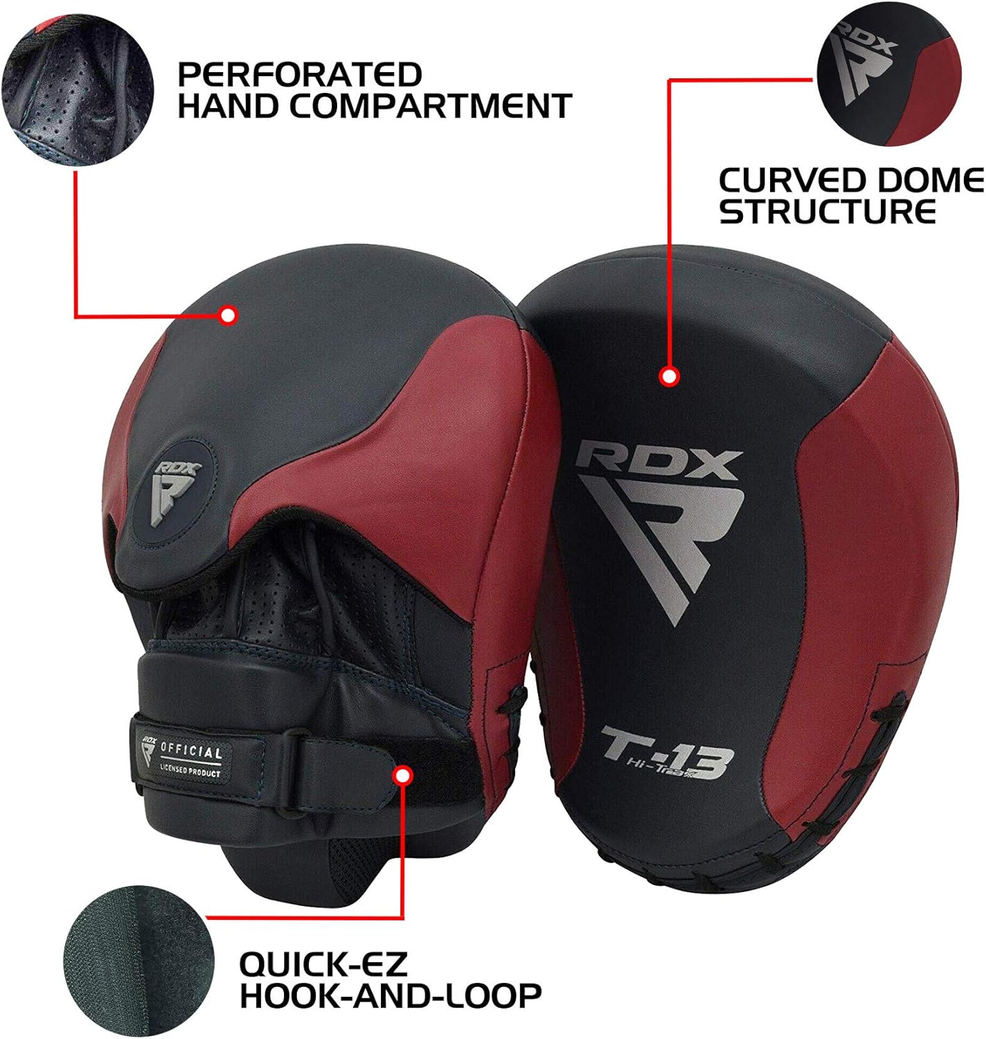 RDX Boxing Pads Focus Mitts, Curved Hook and Jab Hand Target Padded Strike Shield, Great for MMA, Punching, Martial Arts, Muay Thai, Boxercise, Kickboxing, Karate and Coaching Training : Sports & Outdoors