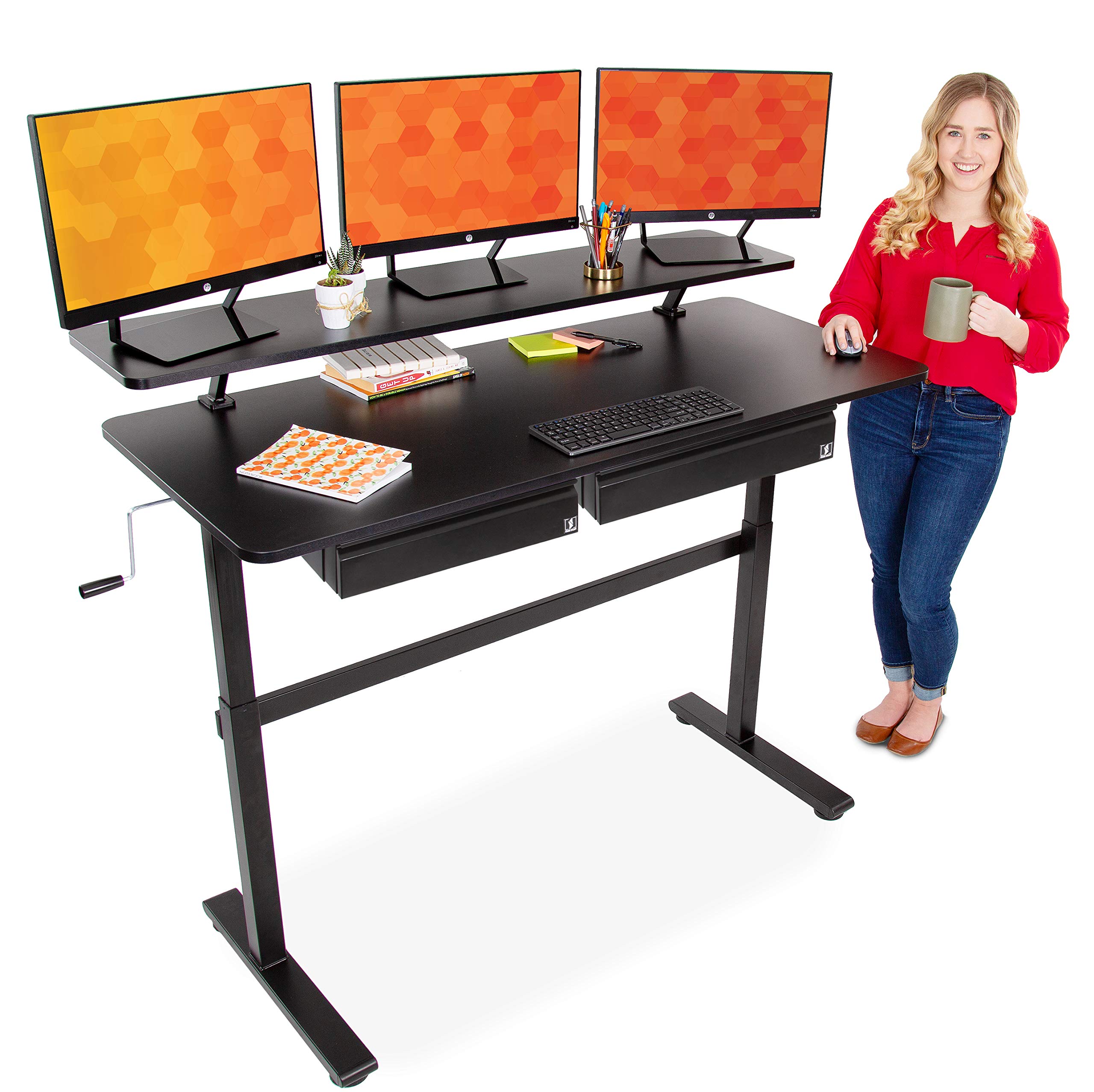 Buy Stand Steady Tranzendesk 55 Inch Standing Desk with Clamp On Shelf