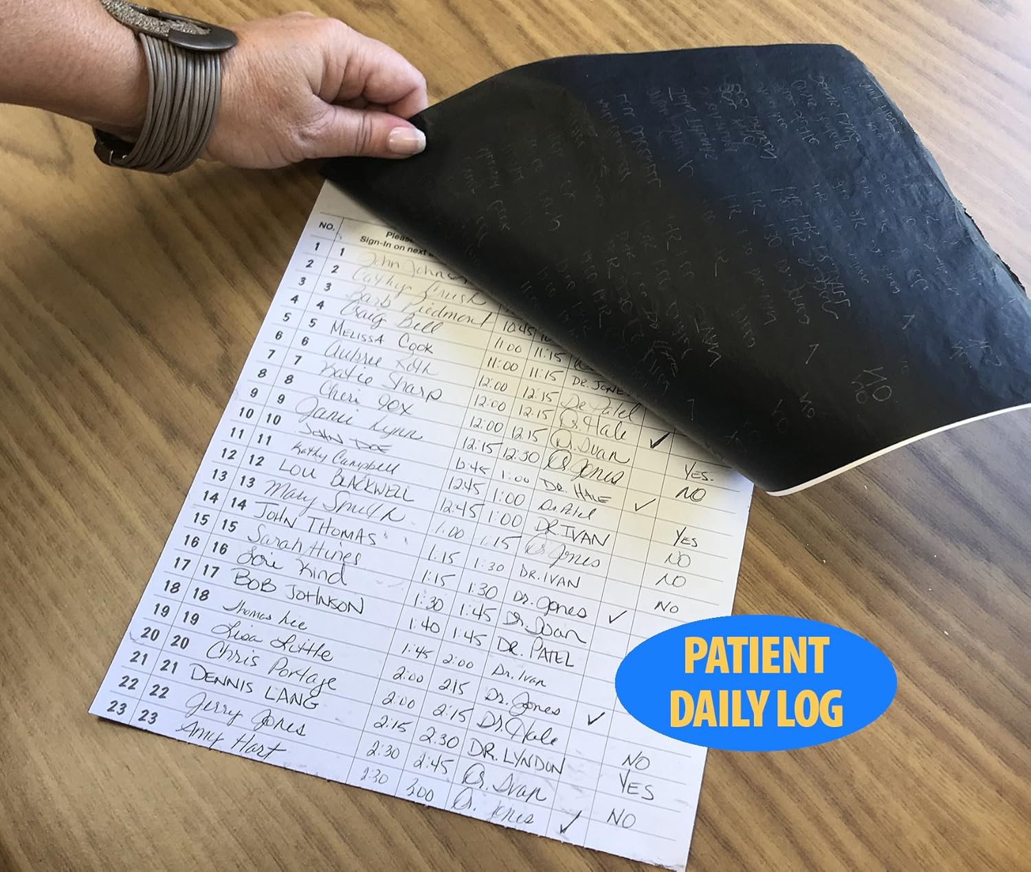 Tabbies Patient Sign-In Label Forms, 8-1/2" x 11" Form, Salmon, 23 Labels/Sheet, 125 Sheets/Pack (TAB14530): Office Products