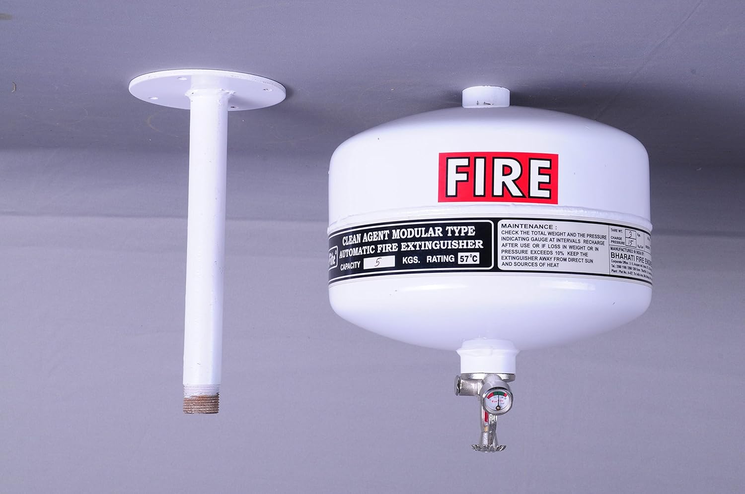 Fire Fite Brand Modular Ceiling Clean Agent Type 5 Kg Capacity