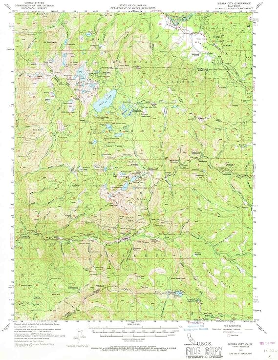 YellowMaps Sierra City CA topo map, 162500 Scale, 15 X 15