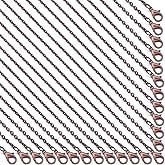 Forise 24 Pack Necklace Chains Bulk 2mm Antique Red Copper Alloy Cable Links Chains for DIY Jewelry Making 24 Inches