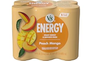 V8 Energy Peach Mango Energy Drink, 8 fl oz Can (6 Pack)