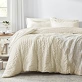 Zzlpp Queen Comforter Set 7 Pieces, Pale Yellow Seersucker Bed in a Bag with Comforter, 2 Pillow Shams, 2 Pillowcases, 1 Flat Sheet, 1 Fitted Sheet