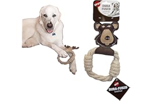 SPOT Dura-Fused Leather Animal Rings - Rope Dog Toy, Made with Real Leather and Jute Fabric, Durable Rope Ring is Great for Tugging and Chewing - 11in, Assorted Styles, 1 Piece