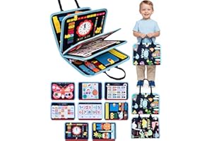 LADFAR Montessori Toys Busy Board for 1 Year Old Boy Gifts, Busy Book for Toddlers 1-3 Educational Sensory Activities, Learning Toy Fine Motor Skills, Travel Toy for Toddler, for Grandkids