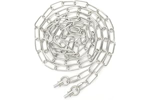 GoldSwift 10 Feet Silver Color Nickel Chandelier Chain, Heavy Duty Light Fixture Chain for Hanging Pendant Lamp Ceiling Light