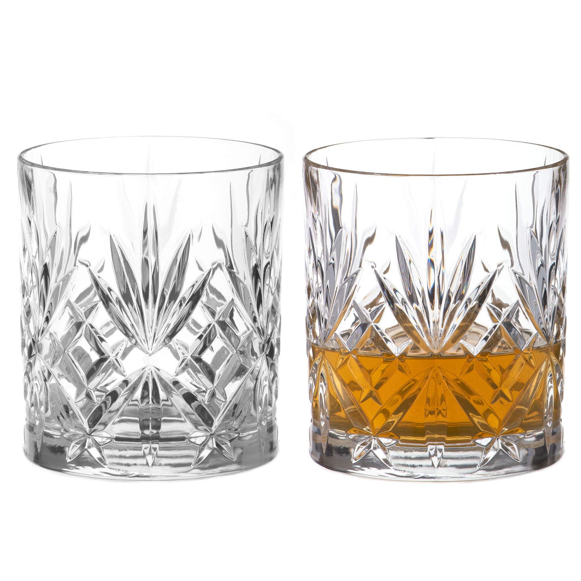 DIAMANTE Chatsworth Whisky Tumblers - Premium Lead Free Crystal - Set of 2