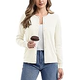 YUCOLEN Women's Cardigans Sweater Lightweight Button Down Crew Neck Long Sleeve Soft Knit Casual Cardigan