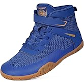 Kids Wrestling Shoes Boys Girls Boxing Shoes Mid Top Sneakers Zero Drop Sole