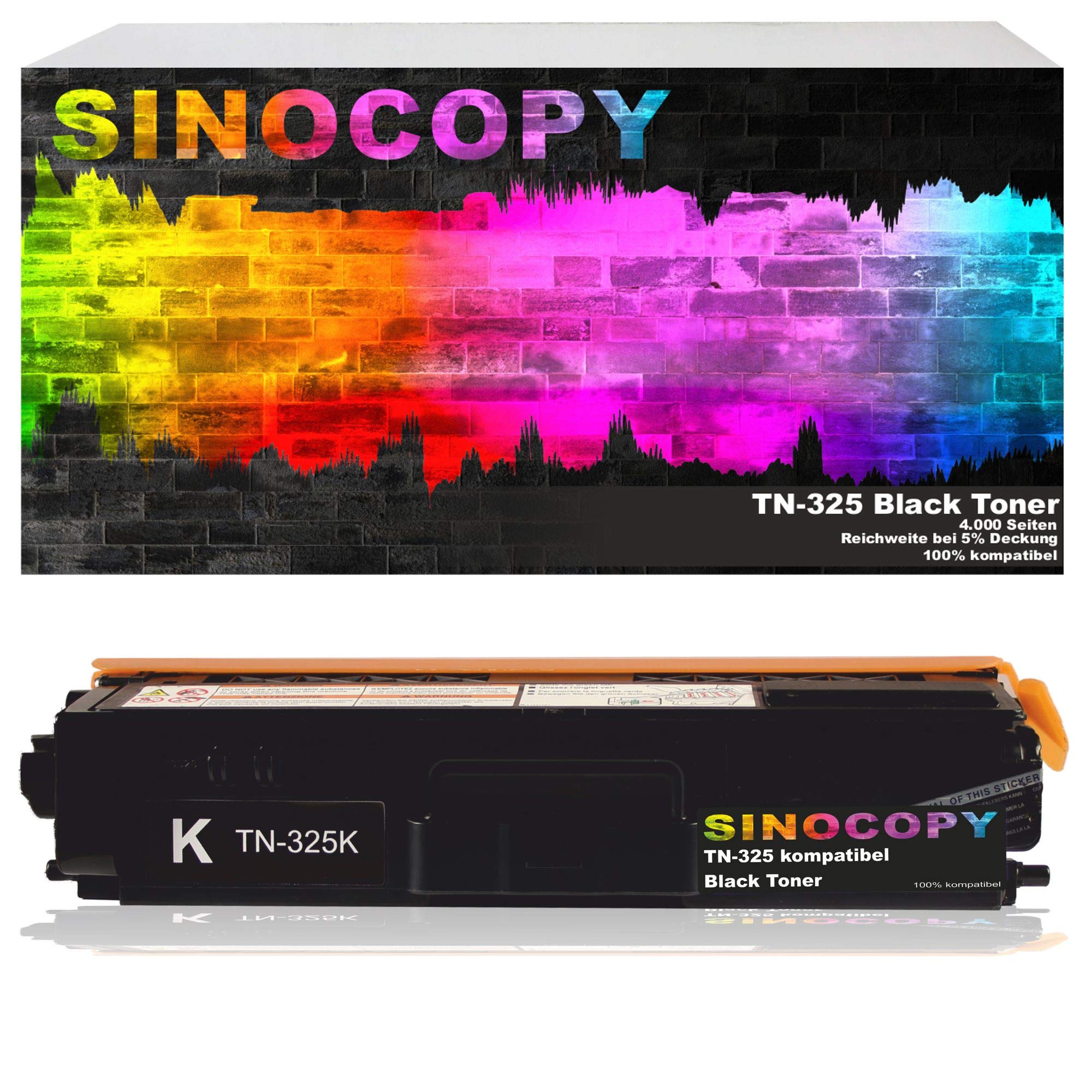 SinoCopy Toner s Brother TN-325 Black for Brother DCP-9055CDN, DCP-9270, HL-4140, HL-4150, HL-4570, MFC-9460CDW, MFC-9970, MFC-9560 - Black 4,000 Pages TN 325 TN 328