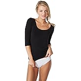 Boody Body EcoWear Women’s Scoop Top, 3/4 Sleeve, Soft Breathable, Lightweight Slim Fit, Viscose Made from Bamboo