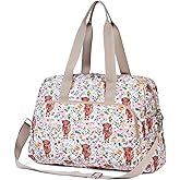 Malirona Foldable Travel Duffel Bag Tote for Spirit Airlines Carry on Bag Luggage Sport Duffle Weekender Overnight for Women and Girls (Beige)