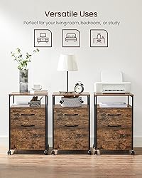 VASAGLE File Cabinet, Mobile Filing Cabinet with