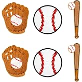 6 PCS Baseball Gloves and Bats, Sport Patches, Baseball Patch, Iron on/Sew on Patches DIY Embroidered Applique for T-Shirts, Jackets
