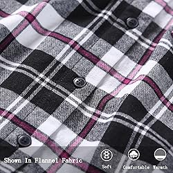 Match Womens Button Down Flannel Plaid Shirts roll