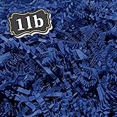 ZEBMOON 1 LB Navy Blue Crinkle Cut Paper Shred Filler Great for Gift Wrapping, Basket Filling, Birthday, Wedding, Halloween, Thanksgiving Christmas Day, New Year Party Decorations Filling Supplies