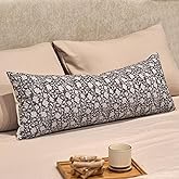 DOMVITUS Floral Pillow Covers, 14x36 Lumbar Pillow Cover, Block Print Pillow Cover, Decorative Neutral Accent Throw Pillow Covers for Bedroom Living Room, 1PC, Taupe