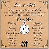 igvean Soccer Gifts for Girls Soccer Lovers Football Accessories for Team Players Coaches Fans Valentines Birthday Christmas Graduation Gifts for Her Cross Neckalce