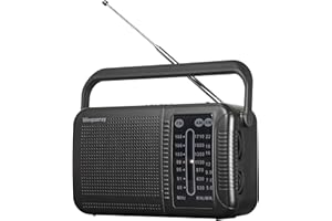 WENPZERAY Radios Portable AM FM Shortwave, Retro Bluetooth Speaker Excellent Reception, Support TF Card/USB Play, Large Dial Battery or USB Powered Easy to Use Indoor, Outdoor, Travel & Storms