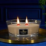DECO EXPRESS Double Wick Crackle Candle, 50H Burn Time, Cozy Home Decor view 5