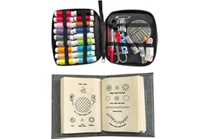DIY Embroidery Book Kit,Portable All Scenario Stitch Book, DIY Sewing Books with Sewing Tips for Beginners, Unique Embroidery