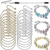 20 Pieces Snake Chain Charm Bracelet with Bracelet Helper Adjustable Snake Charm Bracelet Chains with Heart Lobster Clasp Extender Chain DIY Bracelet Chain for Women Jewelry Making Gifts Supplies