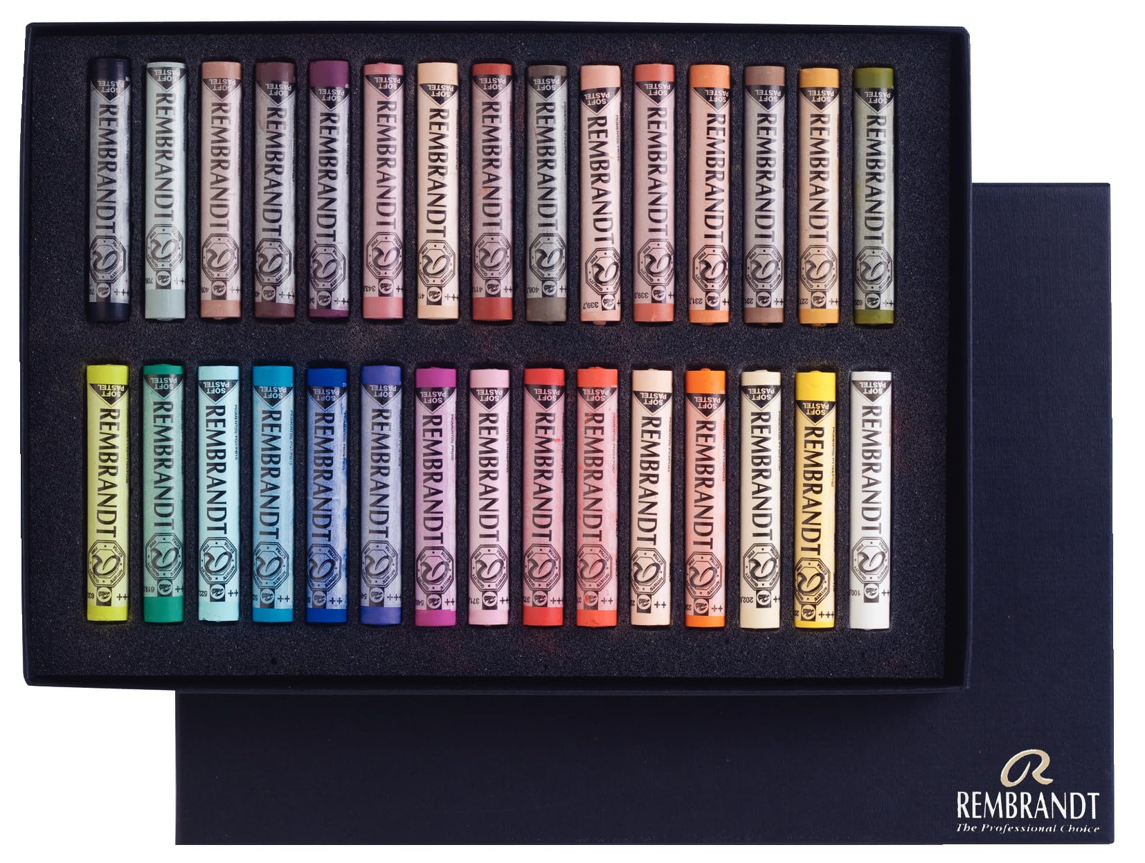 Rembrandt Royal Talens Soft Pastels General Wood Box Set, 30 Stick