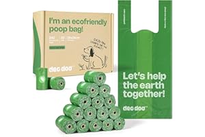 DEO DOO Dog Poop Bags with Handles Large Size 20 Rolls 240 Counts Big Sizes Leak Proof and Extra Thick Waste Bags Refill Rolls for Walking Medium Large Dogs Cats Litter Unscented
