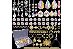 ilclviz DIY Suncatcher Making Kits for Adults 200PCS DIY Crystal Suncatcher Kit Sun Catchers Prism Supplies, DIY Gifts for Mom(Gold)