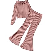 Yoxindax Girls Clothes Solid Color Long Sleeve Hoodie Top + Pants 2PCs Girls' Fall Clothing Sets