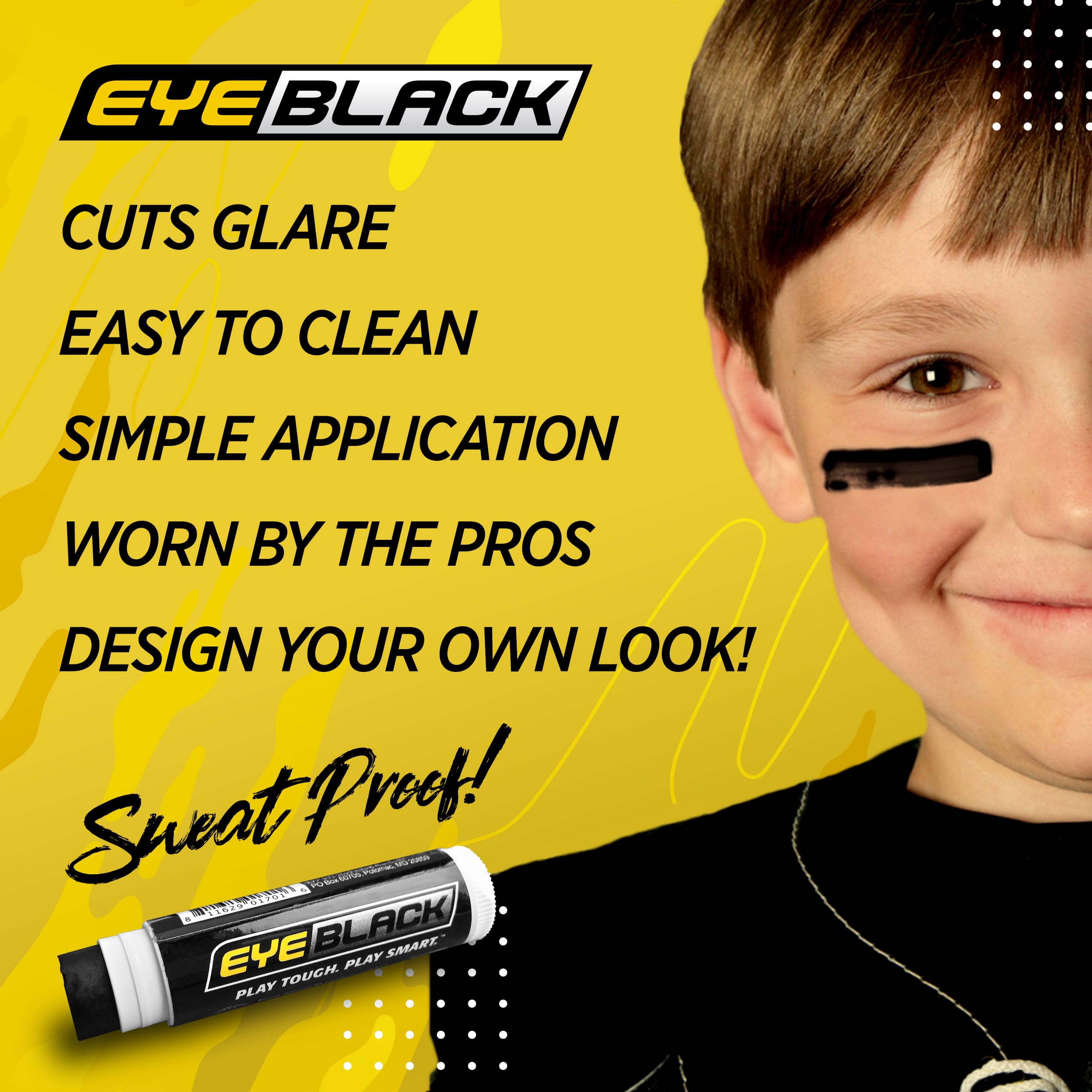 EyeBlack BattlePaint – Bright Colored Under Eye Black Grease for Pro Athletes and Super Fans – Baseball, Softball, Football – 2 Sticks
