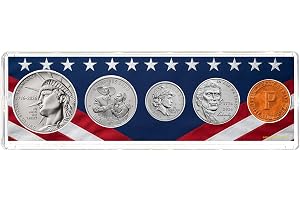 2026 P Birth Year Coin Set in American Flag Holder - Philadelphia Mint (P) - Dual Dated Coins - Semiquincentennial Coin Collection SemiQ Uncirculated
