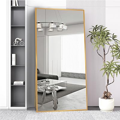 Beauty4U Full Length Mirror 194x94cm Aluminum Frame Free Standing Hanging