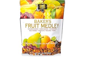 Traina Home Grown Baker’s Fruit Medley - Diced Peaches, Cranberries, Apricots, Pears, Nectarines, and Raisins - Non GMO, Gluten Free, Value Size (20 oz)