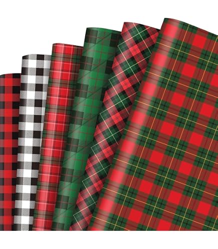 Hojas De Papel De Regalo De Navidad, 20 Hojas Precortadas (30 X 20 Pulgadas), 4 Patrones únicos De Papel De Regalo Navideño