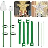 Silicone Christmas Tree Topper Holder 3 Size, Universal Tree Topper Stabilizer Stand Support Fits All Base, Plastic Support Rod with Adjustable Attachments for Christmas Treetop Ornaments